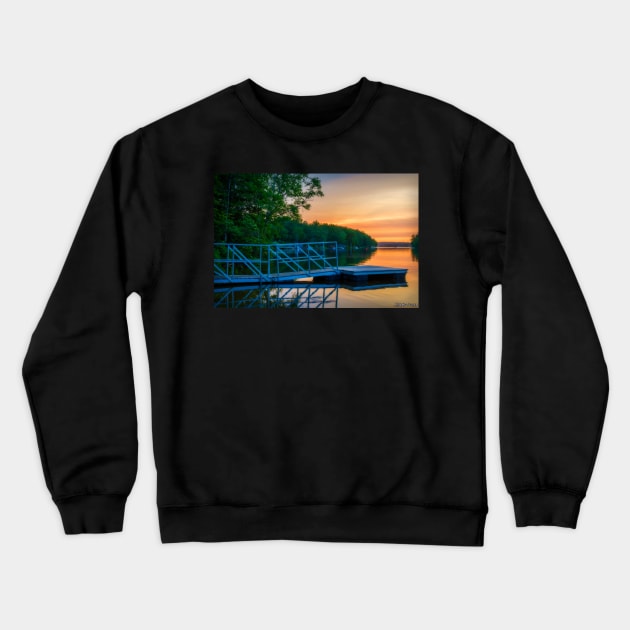 Sunset at Kearney Lake Crewneck Sweatshirt by kenmo